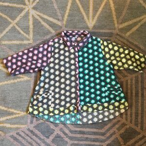 Vibrant Multicolor Patterned Relaxed button down.